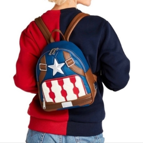 Loungefly Marvel Captain America Cosplay Backpack - Picture 2 of 11